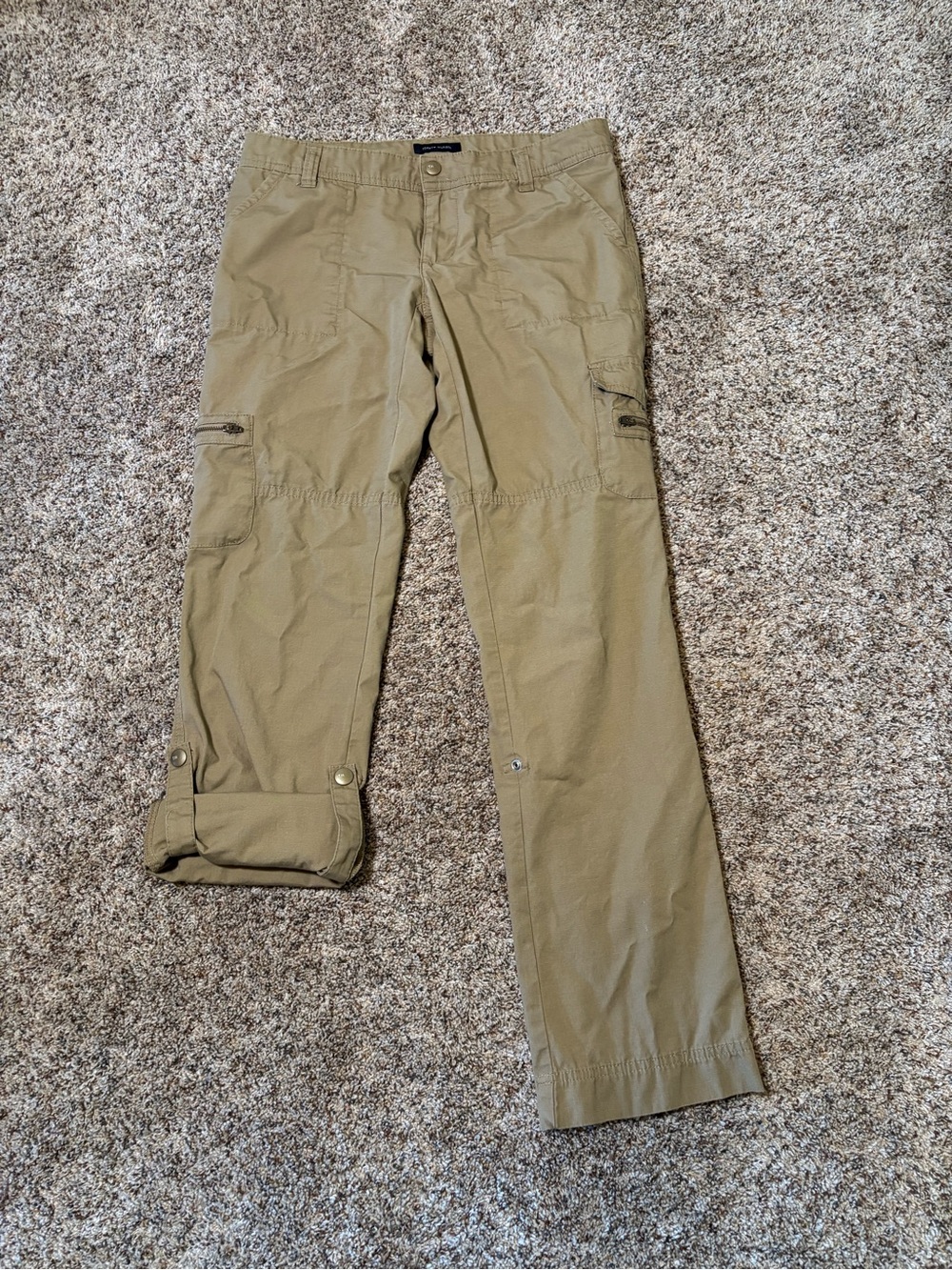 298. Tommy Hilfiger Women’s Convertible Cargo Pants - Tan, Size 4